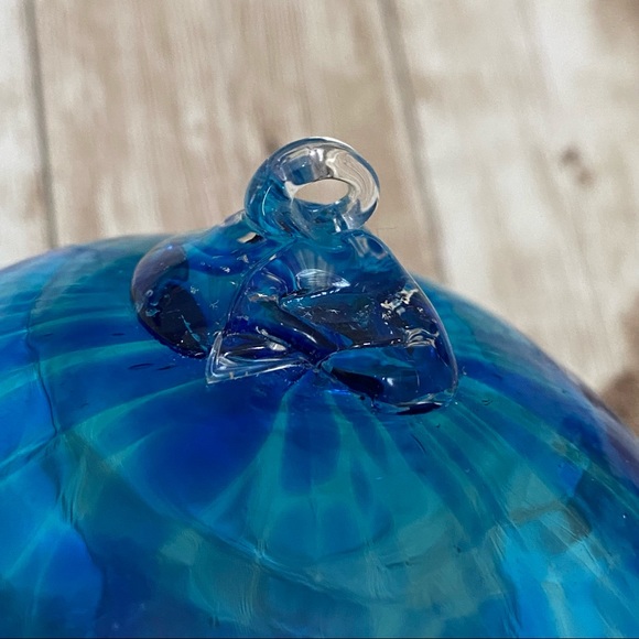 Blue Handblown Heavy Glass 4” Large Ornament - Picture 12 of 12